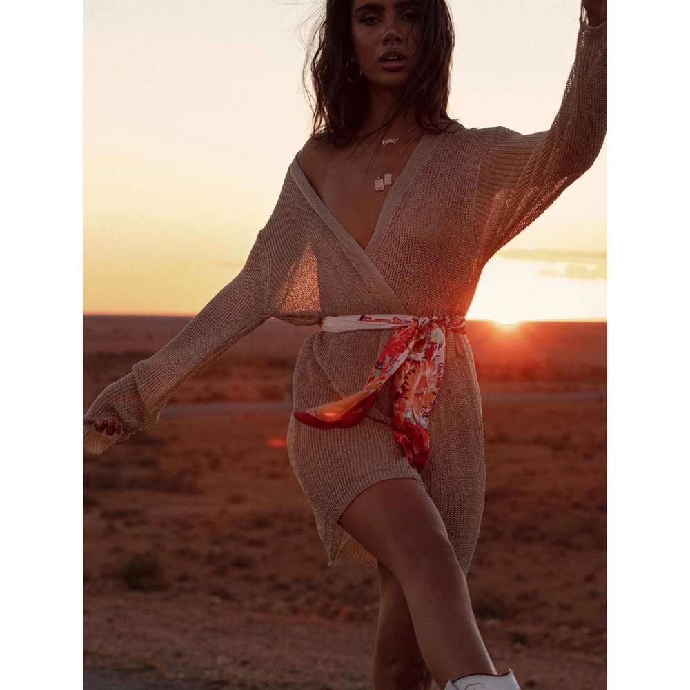 NWT Lioness Take me to rio gold mini dress